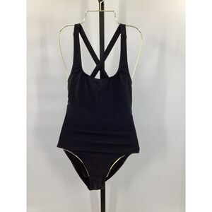 Quince Women's Italian Cross-Back One-Piece Swimsuit Black S